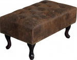 invicta INTERIOR Design Chesterfield jalatool antiikm&ouml;&ouml;bel elutoas polsterdatud jalatoolaga