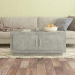 Tidyard Coffee Table, Living Room Table, Sofa Table, Side Table, Tea Table, Bar Table, Living Room Furniture for Living Room, with 2 Doors, Concrete Grey, 102 x 50 x 45 cm, Wood Material