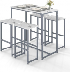 Multifunktsionaalne s&ouml;&ouml;gitoa toolid, 4 tooliga komplekt, kaasaegse disainiga s&ouml;&ouml;gilaud 4 tooliga, k&ouml;&ouml;gilaud koos toolidega marmori efektiga, s&ouml;&ouml;gitoa 4 tooliga komplekt metallraamiga