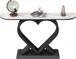 Konsool Sofatisch mit verdicktem Metallfu&szlig; - Herzrahmen-Design f&uuml;r Eingangsbereich, Wohnzimmer, Flur, Foyer - Einfache Montage