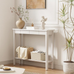 AQIMUELE Konsoollaud puidust sahtlitega, 24,8 cm kitsas diivanilaud esikusse, koridori, fuajeesse, elutuppa, 24,8 x 100 x 80 cm (valge)