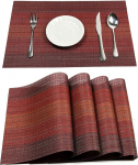 4 8-osaline komplekt Punane lauan&otilde;ude komplekt Punased lauamattad Undermatch libisemisvastased matid L&auml;&auml;ne toidumattad Soojusisolatsioonipadi laud (30 x 45 cm, 8 tk)