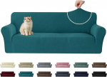 Ystyle Stretch Diivan Cover 3-Seater, diivanikate koos k&auml;etoedega, elastne diivanikate, vastupidav pestav diivanikate, kriimustuskindel, libisemisvastane diivanikate koertele, kassidele ja lemmikloomadele, tumeroheline