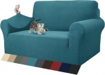 ZNSAYOTX 1 tk Jacquard diivanikatted 2 padja jaoks, diivan, k&otilde;rge venitus Loveseat lemmiklooma koer Slipcover Non-Slip Love Seat Diivan Slipcover m&ouml;&ouml;bli kaitsja (Loveseat, Peacock Blue)