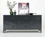 Homy Casa suur ruumiline metallkapp, 2 kihiline, 3 ust, kontorim&ouml;&ouml;bel, riiulitega hoiukapp, madal kapp, 120 &times; 40 &times; 58 cm