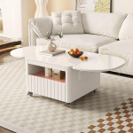 Kokkupandav laud Kokkupandav s&ouml;&ouml;gilaud hoiukambriga ja 2 sahtliga, kokkuklapitav k&ouml;&ouml;gilaud, pikendatav mitmek&uuml;lgne laud, 4 tugijalaga ruumi s&auml;&auml;stev s&ouml;&ouml;gilaud (valge) (V&auml;rv : S