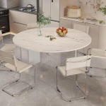Runde Klapptischplatte, Vier klappbare runde Holztischplatten, 47,2"-71" Durchmesser (dunkelgrauer Marmor), Einfach zu verstauen und Platz zu sparen, Keine Beine, Gro&szlig;e Banketttischplatte (H