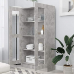 Homgoday klaasist vitriinkapp 4 sektsiooniga, 2 uksega, elutoa m&ouml;&ouml;bel, kapp, s&ouml;&ouml;gituba, k&ouml;&ouml;k, vitriinkapp puidust tehnoloogiast, hall betoon, 82,5 x 30,5 x 150 cm.