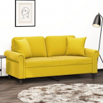 2-kohaline diivan dekoratiivsete pehmendustega diivan Diivan Lounge diivan Polsterdatud diivan Relax diivan Kahekohaline diivan K&uuml;lalissohv Diivan Loveseat Diivanid elutuppa magamistuppa k&uuml;lalistetuppa Kollane 140 cm Velvet