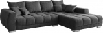 DELIFE Josea diivan mikrofiiber must 300 x 220 cm Chaise Longue diivan paremas nurgas diivaniga
