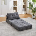 HAUSPROFI diivanvoodi, 2-in-1 kokkupandav diivan koos pehmendusega, modulaarne kondita diivanvoodi metallraamiga, &scaron;enilli hoiukamber k&auml;etugede sees, ei vaja kokkupanekut (hall, 180 x 79 x 18 cm)