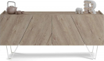 MOBILI FIVER, Emma Buffet Sideboard 4 Doors with White Legs, Oak, Made in Italy