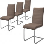 ML-Design S&ouml;&ouml;gitoolide komplekt, 4 tooli, pruun, kiiktool, k&otilde;rge seljatoega vabak&auml;eline tool, ergonoomilised k&ouml;&ouml;gitoolid kunstnahast ja metallist, kaasaegne polsterdatud tool s&ouml;&ouml;gilauale ja s&ouml;&ouml;gitoolile.