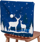 Morbuy J&otilde;ulud Dekoratsioon toolikatted, tooli tagakate, eemaldatav pestav toolikate bankettidele, restoranile, uuele aastale, j&otilde;uludele (komplekt 6, Elk Blue)