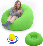 Veekindel t&auml;ispuhutav kott koos &otilde;hupumbaga, kaasaskantav &otilde;hu diivan telkimiseks, rannas, basseinis ja t&auml;iskasvanud lastele (roheline)