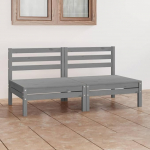 2-Sitzer Gartensofa Kiefer Massivholz als modulares Garten Lounge Set, Garten Sofa 2-Sitzer aus Massivholz