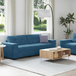Samtsofa-Set Blau: 2+3 Sitze, Wohnzimmer & B&uuml;ro, 160-221 cm, Montage erforderlich Model3324730