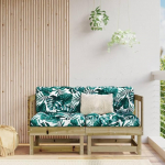Modulares Gartensofa Kiefer als Robustes Garten-Ecksofa mit R&uuml;ckenlehne, Armlehnen und Latten-Design aus Massivholz Kiefernholz, 2 STK.