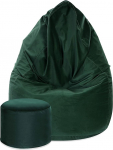 DreamRoots Bean Bag Tool 80 x 80 x 120 cm - Sametist kangast Bean Bag Bean Bag koos seljatoe ja kaanega - istmepadja alus koos t&auml;idisega