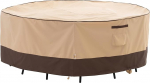 F & J Outdoors Patio Furniture Cover Round Veekindel keskkonnas&otilde;bralik UV-kindel Fade Resistant keskmise suurusega v&auml;ikestele s&ouml;&ouml;gilaudadele 72 "l&auml;bim&otilde;&otilde;t x 27" k&otilde;rgus