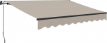 Outsunny k&auml;sitsi sisset&otilde;mmatav r&otilde;dumarkiis 360 x 220 cm 3-Arm alumiiniumist k&auml;epidemega r&otilde;dumarkiis koos UV30+ kaitsega v&auml;ljas ruloo katuse katuse aiamaja terrassi akna jaoks kreemikas