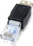 RJ45 ja USB 2.0 Female USB Female ja LAN RJ45 Male Ethernet v&otilde;rguadapter (10/100Mbps) (1)