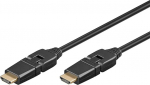 goobay 61292 Kiire HDMI 360&deg; kaabel koos Ethernet/HDMI 360&deg; A-t&uuml;&uuml;pi &uuml;hendusega/p&ouml;&ouml;ratav HDMI-&uuml;hendus/ekraani eraldusv&otilde;ime kuni 4K @ 60Hz (Ultra HD 2160p) / kullatud &uuml;hendused / 5 meetrit