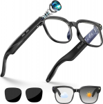 AI Smart Glasses 800W kaamera, 2 paari l&auml;&auml;tsed, 1080P HD video ja heli salvestamine pildistabilisaatoriga, muusika taasesitus / Bluetooth-k&otilde;ned / AI assistent / reaalajas t&otilde;lge