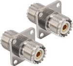 Boobrie 2 x UHF Female to UHF Female Mount on Panel 4 auguga koaksiaal&uuml;hendus SO239 UHF Female Coupler RF SO239 UHF adapter antennile VHF/UHF koaksiaalkaablile PL259