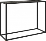 Konsole Tisch Schwarz Hartglas Stahl 100x35x75 cm mit Marmor-Optik - Wohnzimmer Model322814