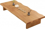 Traditionelles japanisches Massivholz-Teetisch- und Stuhl-Set, 120 x 60 x 35 cm, Couchtisch f&uuml;r Wohnzimmer, Chabudai-Stil, Boden-Sitzgelegenheit, perfekt als Erkerfensterdekoration