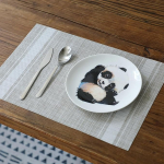 AMDXD Tischset Weihnachten Vintage Quadratisch 4er Set, PVC Platzmatten Tisch mit Streifen Muster Anti-Rutsch, Tischuntersetzer Esstisch Hell Braun Wei&szlig; f&uuml;r Tisch, Bar und K&uuml;che, 45x30CM