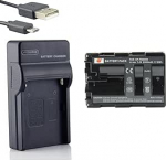 DSTE 2tk NP-FM500H liitium-ioonaku ja mikro USB laadija - Sony Alpha Slt-A57, A58, A65, A65 V, A77, A77 V, A99 jaoks.