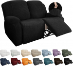 YEMYHOM Pack of 6 Stretch Loveseat Deck Chair kaitsev kate Jacquard Deck Chair Diivan Cover koos k&uuml;ljetasku paigaldatud Relax Cover Diivan M&ouml;&ouml;bli kaitse elastse alusega (Loveseat Deck Chair, must)