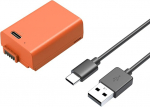 SMALLRIG aku EN-EL25 1250mAh USB-C aku asendusaku Nikon Z30 / Z50 / Z50 II/Z fc, 1,75 tundi t&auml;islaetud laetav aku Nikon Z50, Z fc, oranž - 4967
