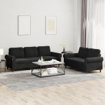 LAPOOH 3202255 2-osaline diivanikomplekt pehmendusega must samet, Lounge diivan, diivanid ja diivanid, Relax diivan, diivan elutuppa