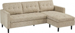 Riess Ambiente Stockholm Modern Corner Diivan - 220 cm - Beež - L Kootud kangast diivan vedrustusega 3-kohaline diivan