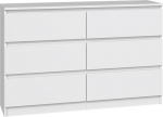 Selsey Malwa sahtlikapp 75 x 120 x 30 cm - kuus mahukat sahtlit - k&auml;epidemevaba esik&uuml;lg - vastupidav 16 mm laminaatlaastplaat - valge disain - ideaalne magamistuppa