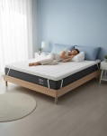 ONNUVO Topper aus Memory-Schaumstoff f&uuml;r Doppelbett, 160 x 190 cm, abziehbar, H&ouml;he 8 cm, maschinenwaschbar, hoher Zahnschutz, weicher Bezug, 4 elastische Ecken, Bambus, italienische Marke