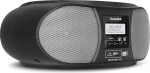 TechniSat Digital Radio 1990 - Stereo Boombox DAB+ / FM-raadio ja CD-m&auml;ngijaga (Bluetooth Audio Streaming, k&otilde;rvaklapipesa, USB, AUX In, laadimisfunktsioon, kell, 2 x 1,5 W v&auml;ljundv&otilde;imsus), must