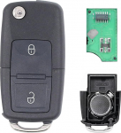 Key Remote Control 2 Nupud saatja Unit 433 MHz saatja ID48 Chip elektroonilise kaardi transponderi korpuse freesimine aku Transporter T5 Tou-Ran Up Exeo Ibiza 6J Leon Toledo Altea