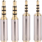 4 St&uuml;ck 2,5-mm-auf-3,5-mm- und 3,5-mm-auf-2,5-mm-Stereo-/Mono-Audioadapter, Stecker-auf-Buchse-Stereo-Audio-Konverter-Klinkenadapter f&uuml;r Kopfh&ouml;rer Smartphones Tablets und Mikrofone