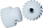Kunststoff-Motorzahnrad, 2 St&uuml;ck, 0,7 m, 17 Z&auml;hne, Stirnrad mit Stufenverzahnung, 5 mm Zahnst&auml;rke, Verschiedene Bohrungsgr&ouml;&szlig;en(6MM BORE)