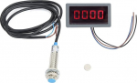 Tachometer Chainsaw, Digital LED Display Tachometer, 220 V AC Tachometer, 10-9999 LED Display Panel of Digital Speedometer, Inductive Hall Effect Sensor for Lawnmowers