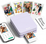 Nelko fotoprinter PP01 V&auml;rviline kaasaskantav mini fotoprinter nutitelefonile koos 20 fotopaberiga, tindiprinter, kleepuv tagak&uuml;lg iOS ja Android jaoks, nutikas AI rakendus, lillat v&auml;rvi