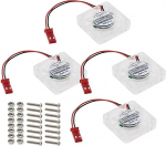 OTOTEC 4 x DC 5 V 0,25 A K&uuml;hler K&uuml;hler L&uuml;fter 30 x 30 mm LED Blaulicht Brushless CPU K&uuml;hler 2-Pin Anschluss kompatibel mit Raspberry Pi 4 mit Schrauben