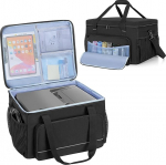 Yarwo printerikott, mis &uuml;hildub HP OfficeJet Pro/DeskJet/Smart Tank/Epson EcoTankiga, pehmendusega hoiukott koos alusplaadi ja jaoturiga printeritele, tindile, paberile ja kontoritarvikutele (ainult kott).