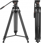 Cayer BF30L Video Tripod with Fluid Head, 73 Inch Heavy Duty Tripod with 360 Degree Fluid Head and Quick Release Plate for DSLR, Camcorders, Cameras, 13.2 lbs Playload