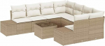 Rantry Garten-Sofa-Set Set von 9 Beige und Creme Poly-Rattan Gartenlounge Model3347001