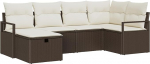 Rantry 6-teiliges Garten Sofa Set mit Kissen Braun Poly Rattan Gartenlounge Model3359177
